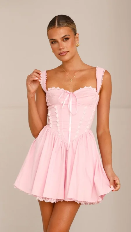 white mini dresses for teens -Avery Mini Dress - Pink