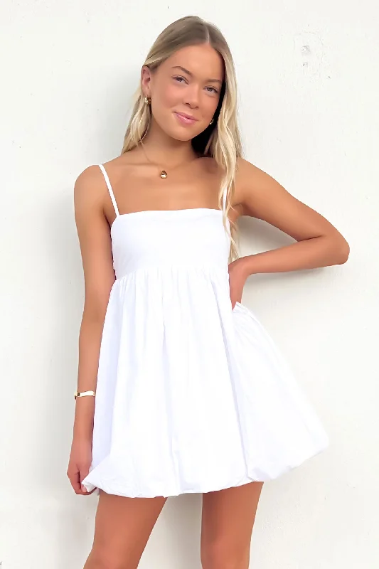 cute mini dresses for warmth -Kelby Mini Dress White