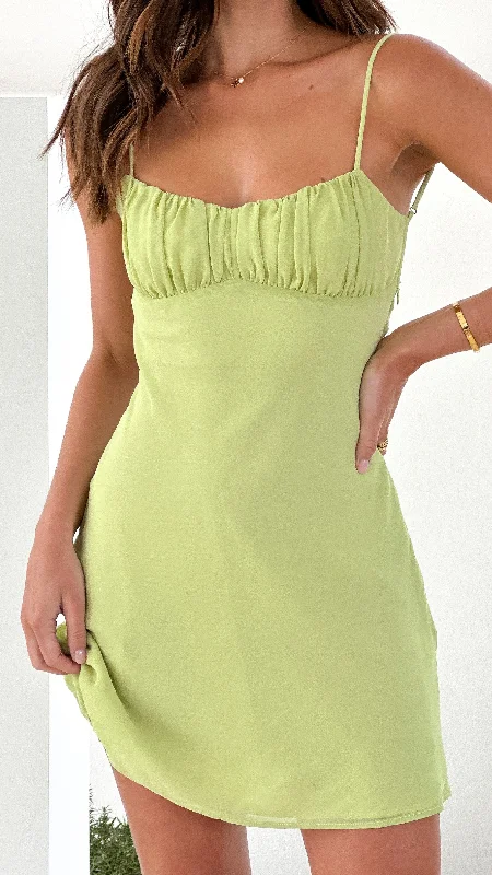 elegant mini dresses for dates -Margie Mini Dress - Lime