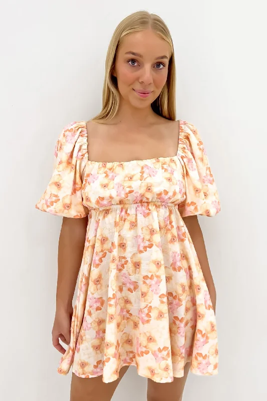 elegant mini dresses for women -Odell Mini Dress Citrus Floral