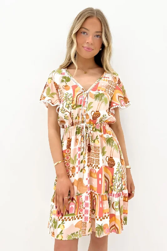 fitted mini dresses for women -Rafferty Mini Dress Morocco