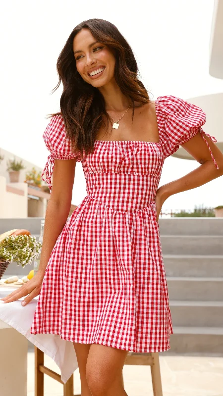 cute mini dresses for fall -Takashi Mini Dress - Picnic Red