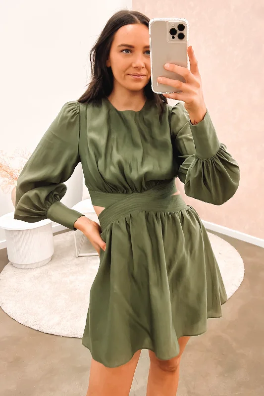 budget mini dresses for style -Worthington Mini Dress Olive